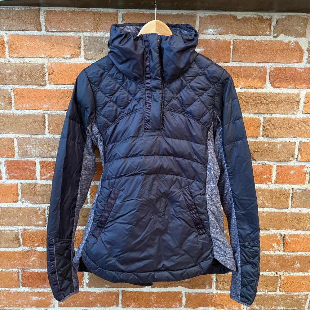 Womens Lululemon "Down For it All" Jacket - Size 6 - Inky Blue / Heather